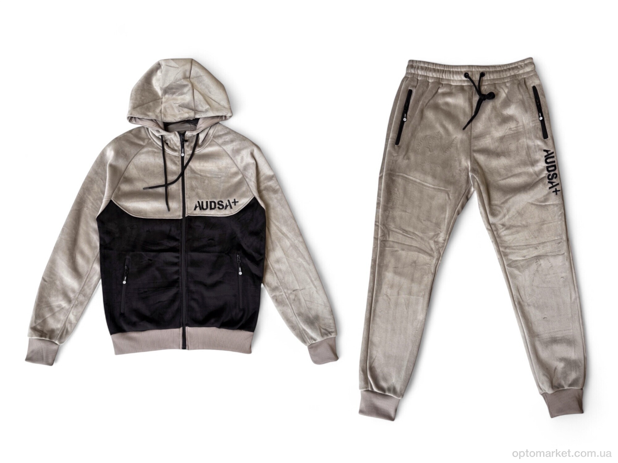 Купить Спортивний костюм чоловічі A130 black-grey Audsa сірий, фото 1