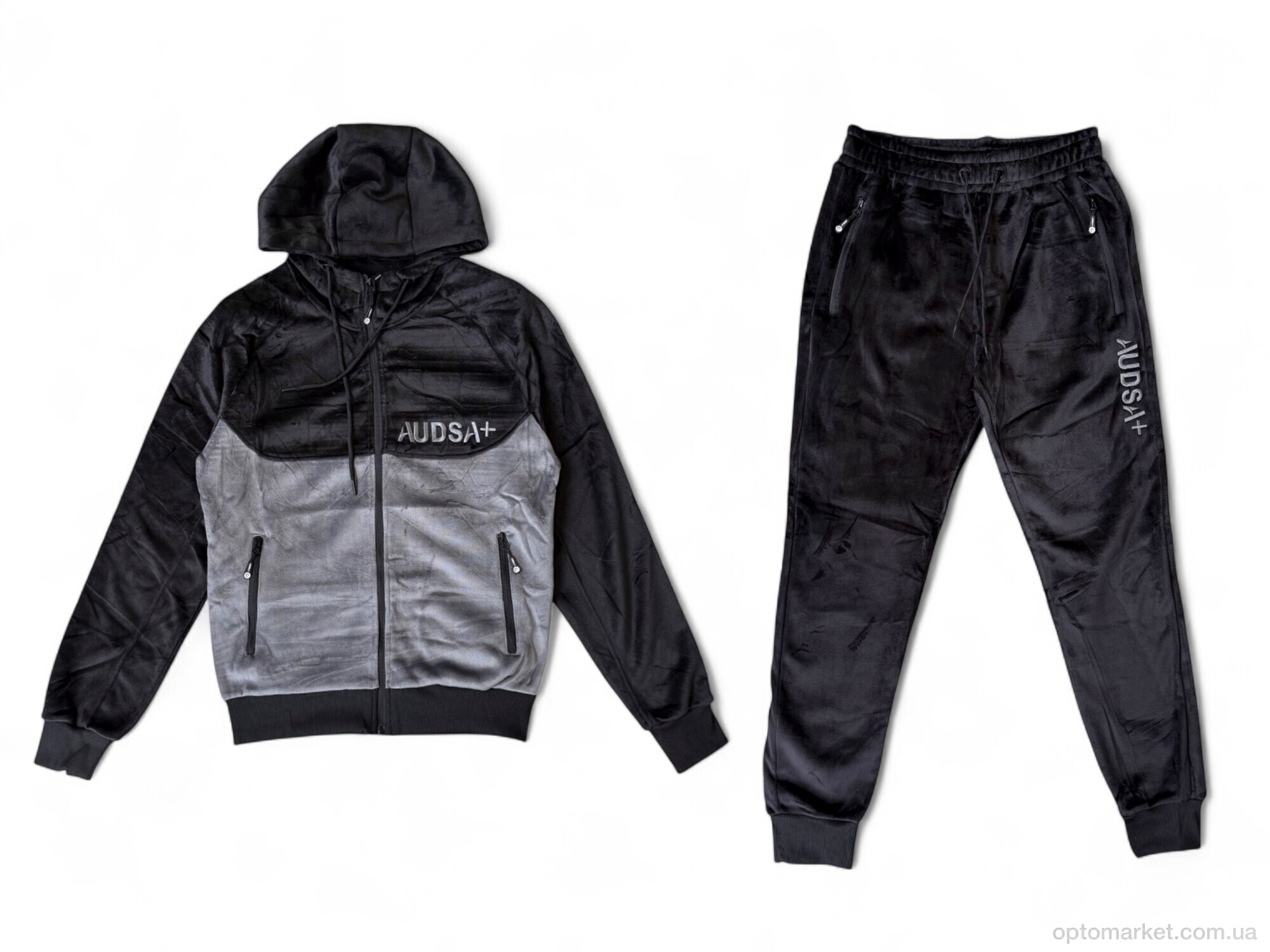 Купить Спортивний костюм чоловічі A130 grey-black Audsa чорний, фото 1