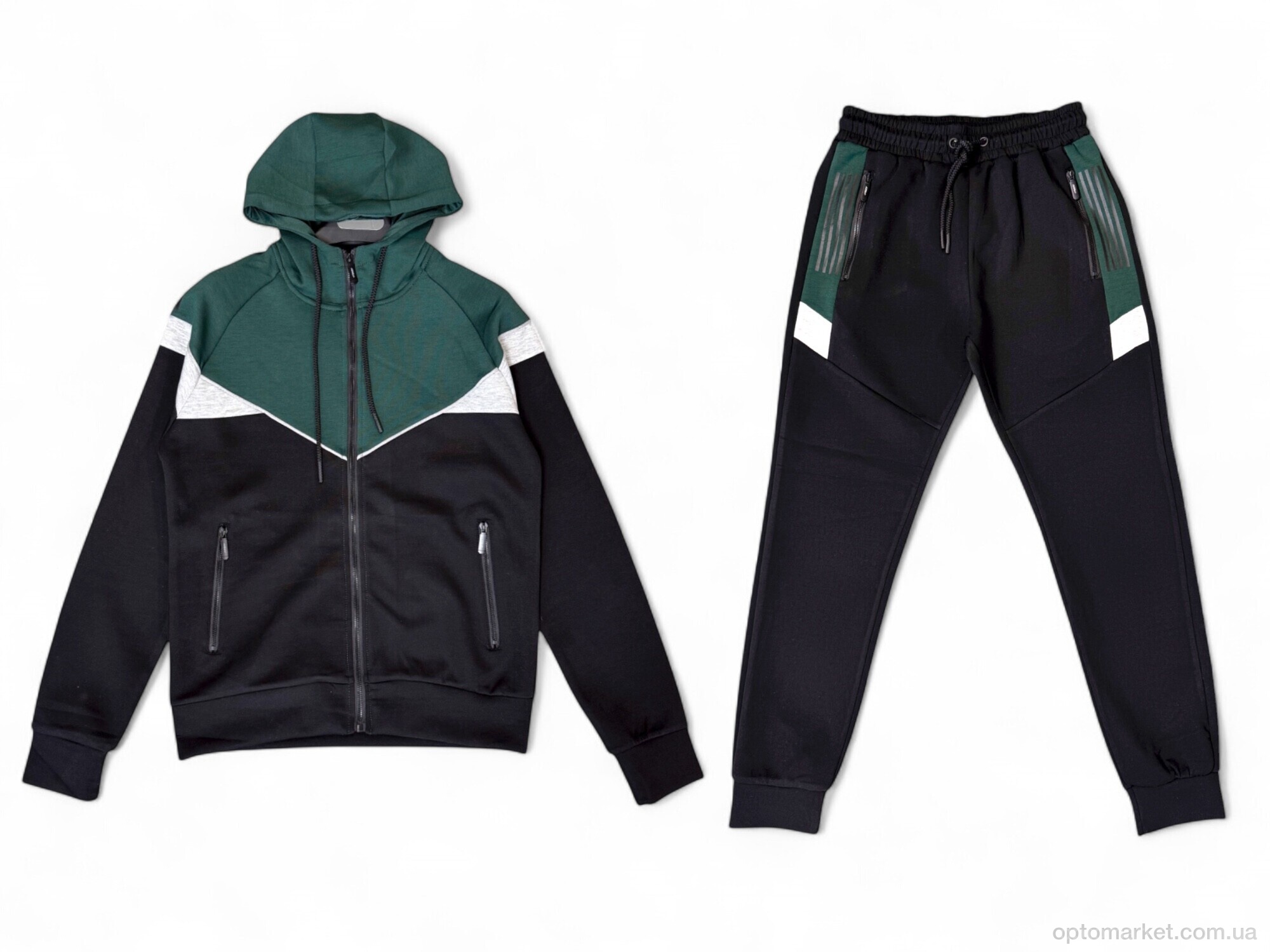 Купить Спортивний костюм чоловічі A135 black-green Audsa чорний, фото 1