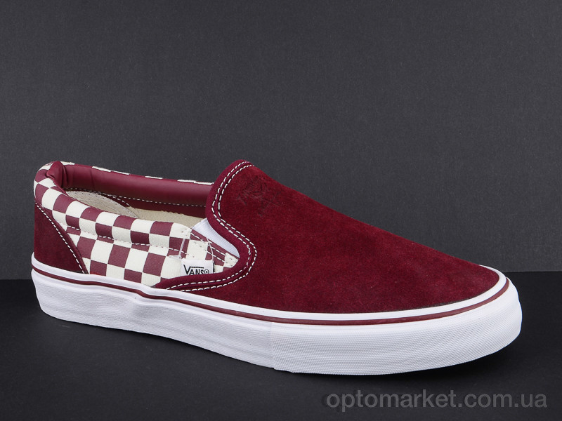 Купить Сліпони чоловічі A1653 red V-ans бордовий, фото 2