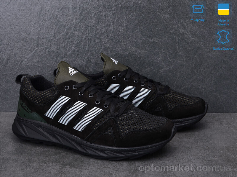 Купить Кросівки чоловічі A19 чорн-олив. A.idas чорний, фото 3