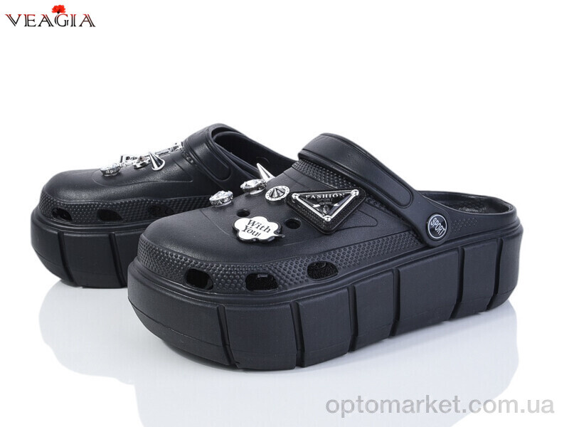 Купить Крокси жіночі A23-1B Veagia чорний, фото 1