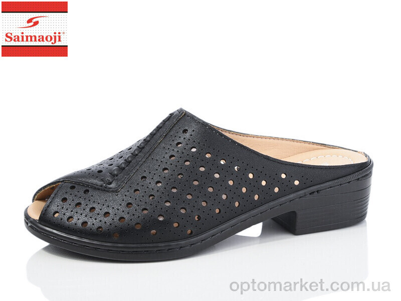 Купить Шльопанці жіночі A306-1 Saimaoji чорний, фото 1