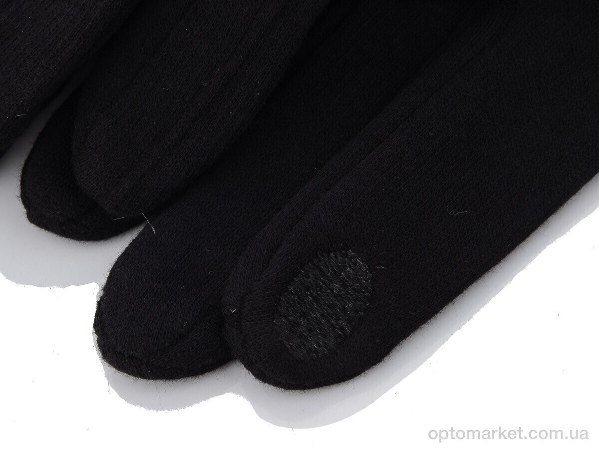 Купить Рукавички чоловічі A4 black трикотаж RuBi чорний, фото 2