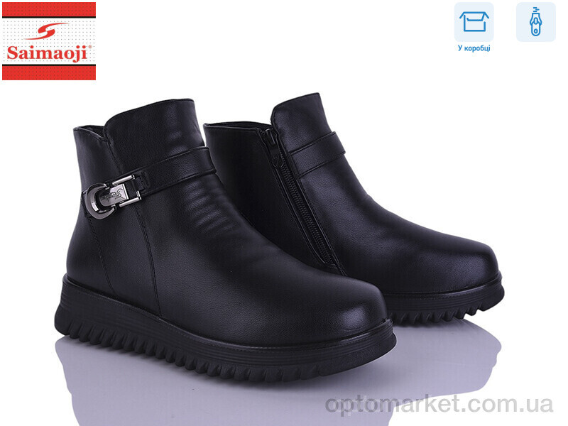 Купить Черевики жіночі A6605-1 Saimaoji чорний, фото 1