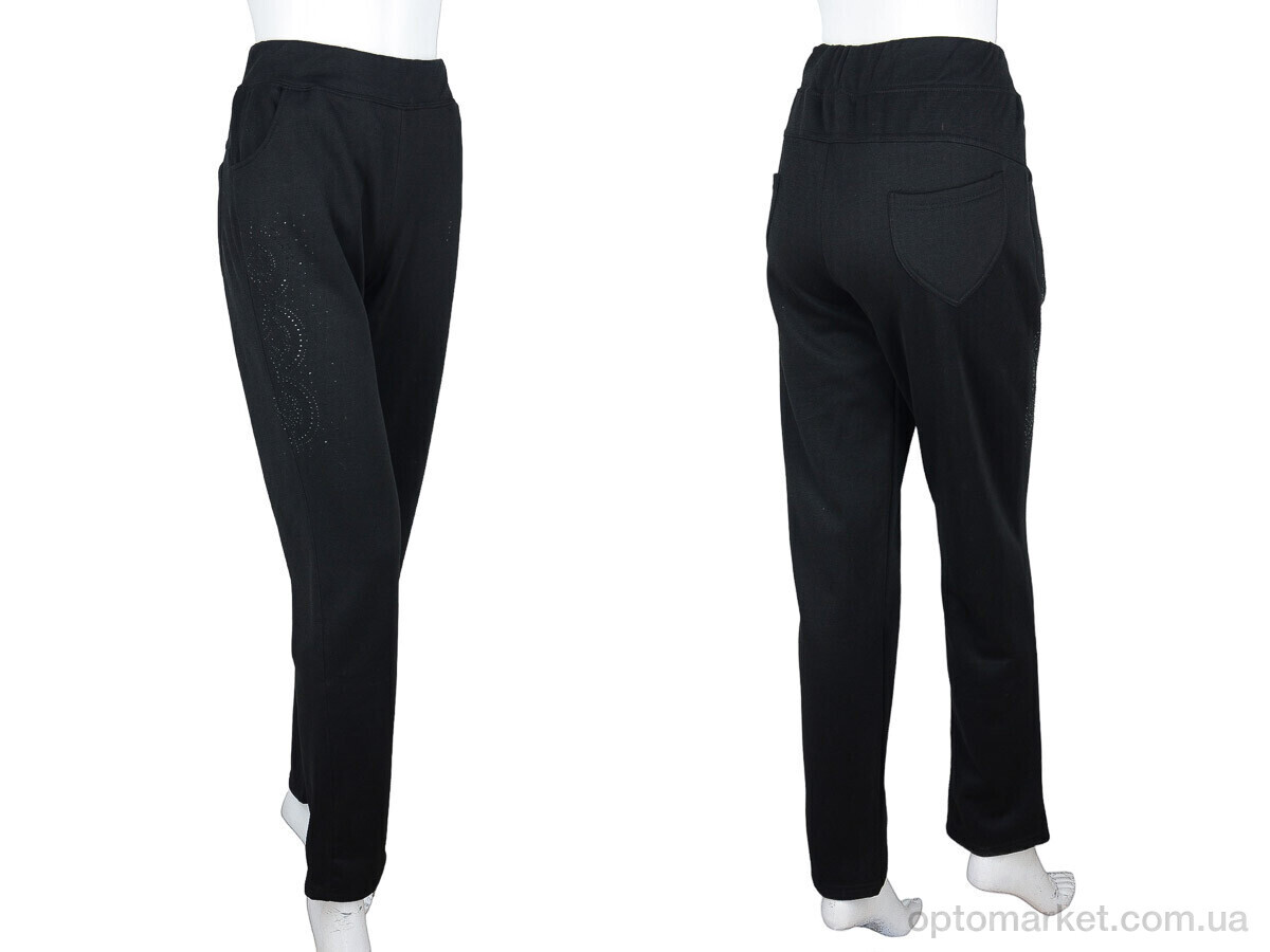 Купить Спортивні штаны жіночі A682 black флис (04890) Lanol чорний, фото 3