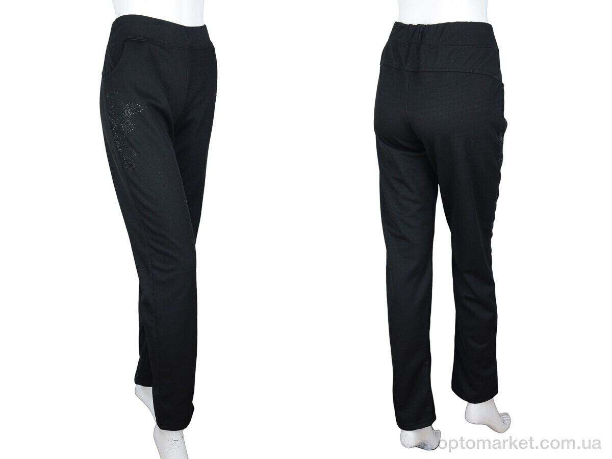 Купить Спортивні штаны жіночі A683 black флис (04892) Lanol чорний, фото 3