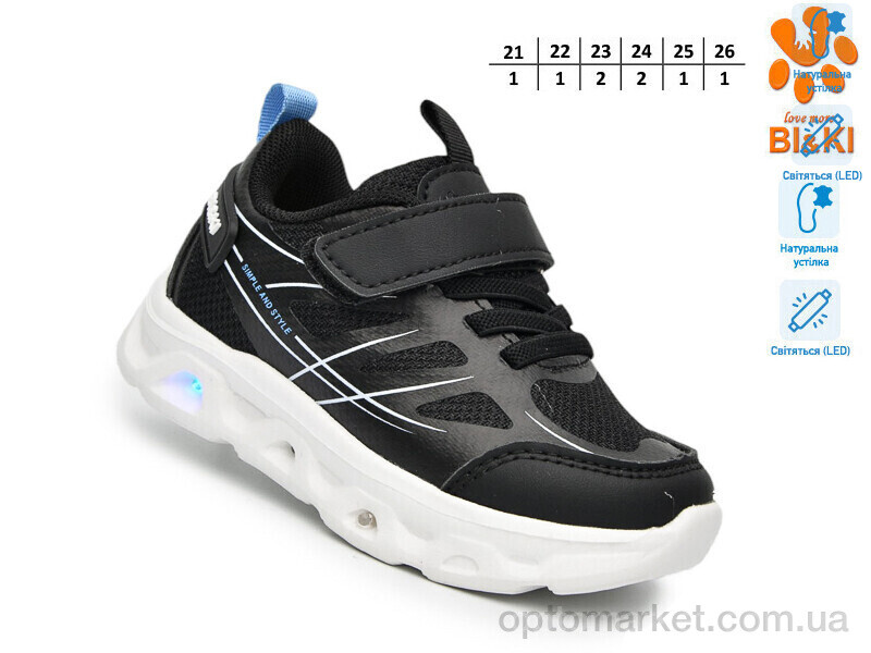 Купить Кросівки дитячі AB60047E LED Bi&Ki чорний, фото 2