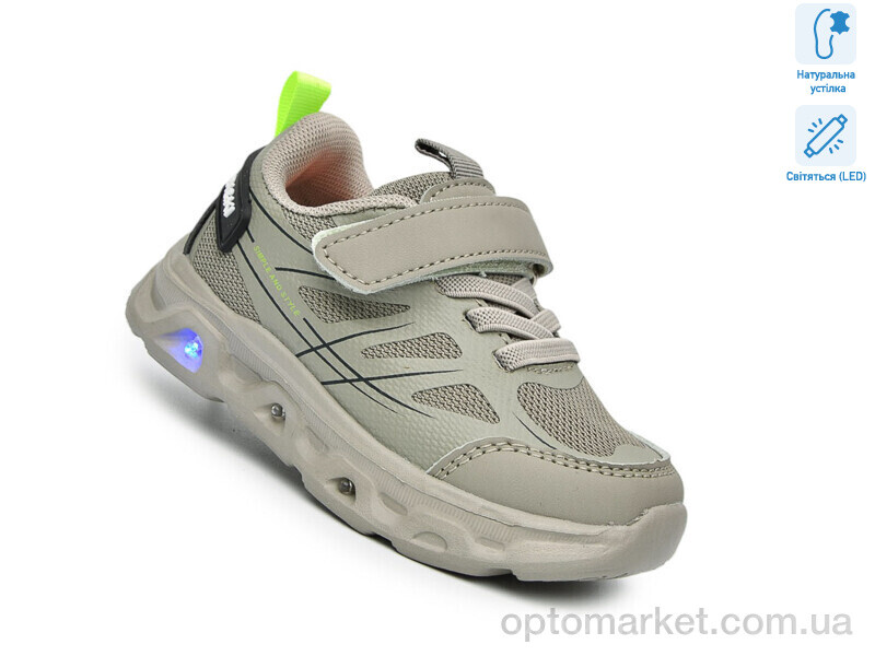Купить Кросівки дитячі AB60047F LED Bi&Ki хакі, фото 1