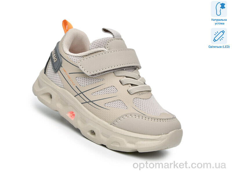 Купить Кросівки дитячі AB60047G LED Bi&Ki бежевий, фото 1