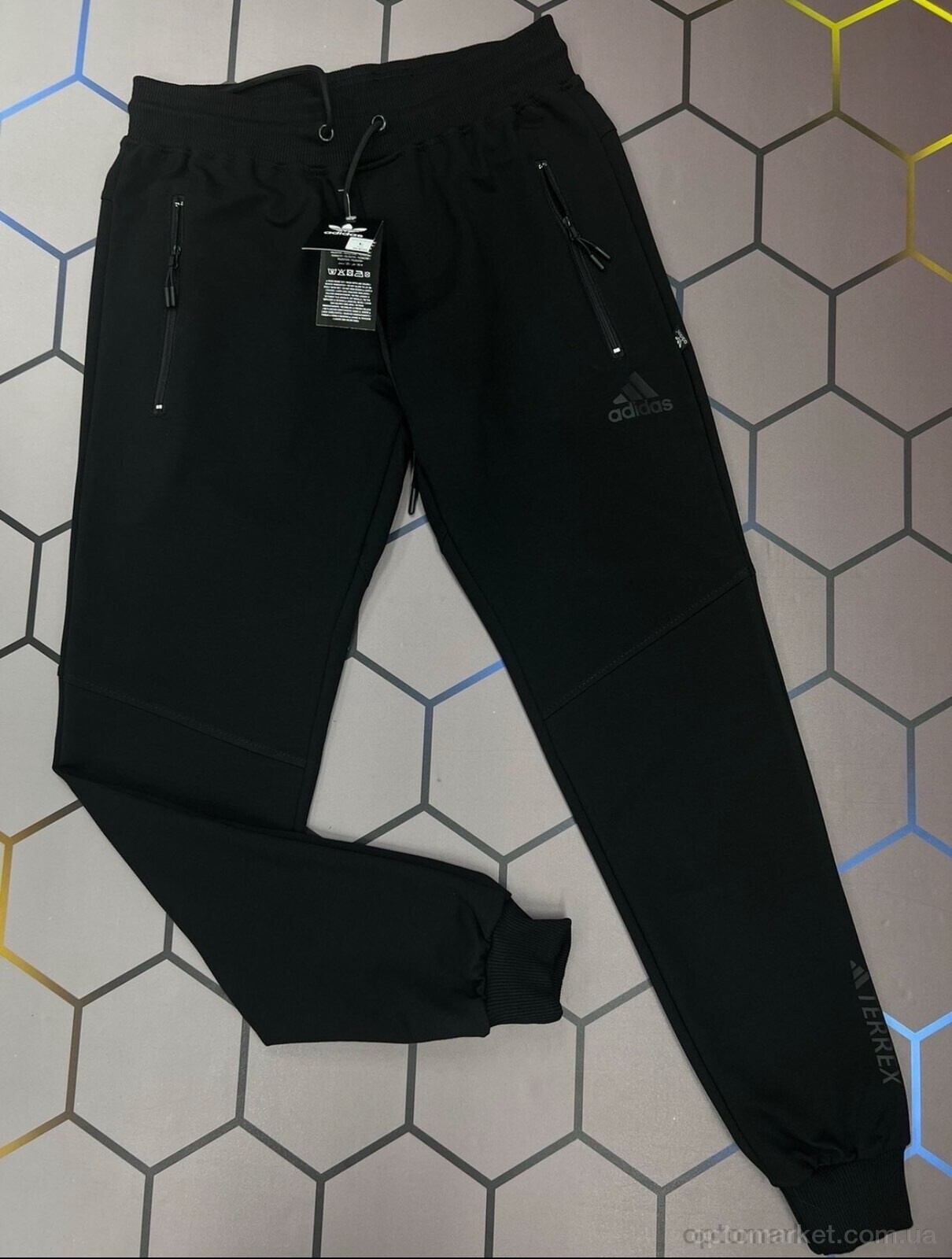 Купить Спортивні штаны чоловічі ad-333019 A.idas чорний, фото 3