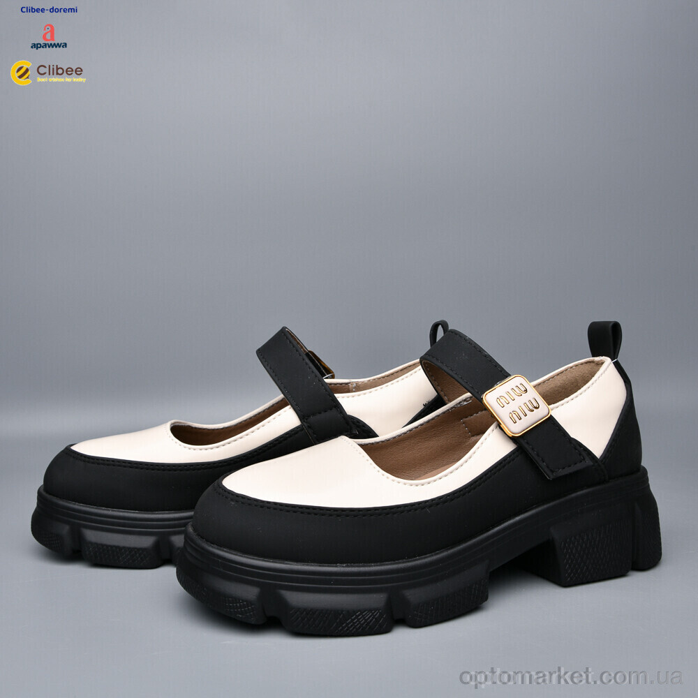 Купить Туфлі дитячі AD706-3 beige-black Clibee бежевий, фото 2