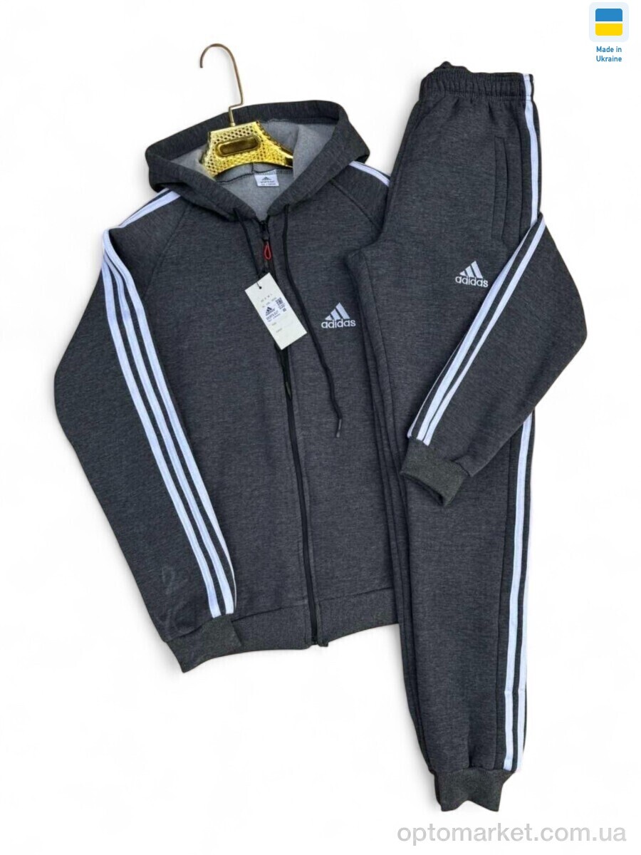 Купить Спортивний костюм чоловічі Ads т.сірий A.idas сірий, фото 2