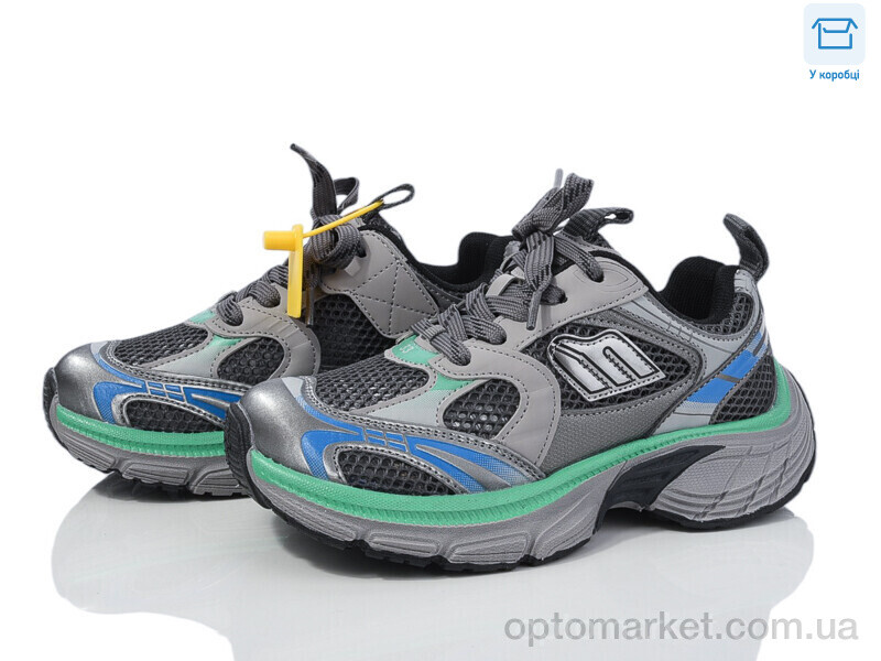 Купить Кросівки дитячі B001-1 сіро-зелені (31-37) КалориЯ сірий, фото 1