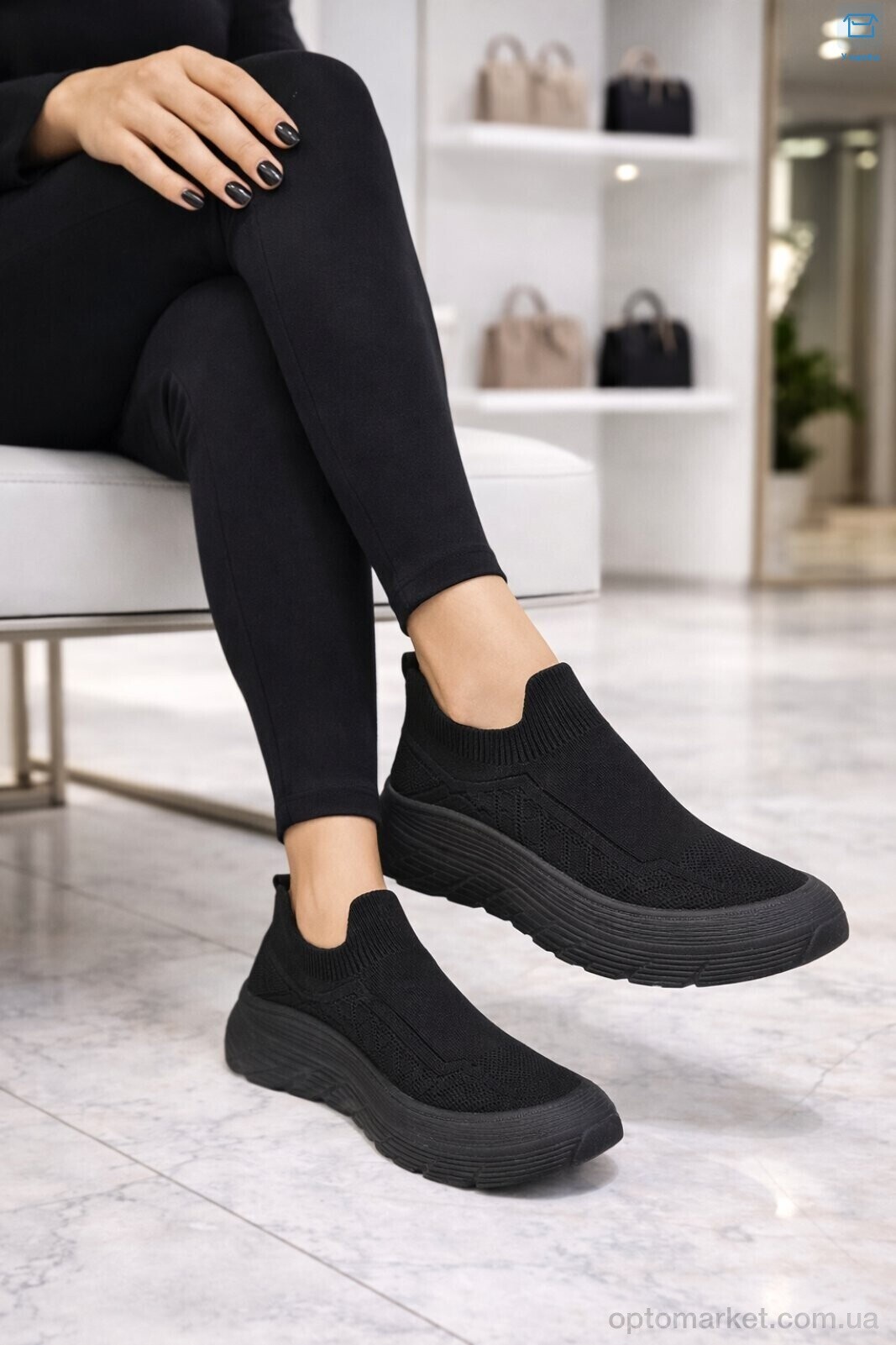 Купить Кросівки жіночі B14-1 піна Seven чорний, фото 2