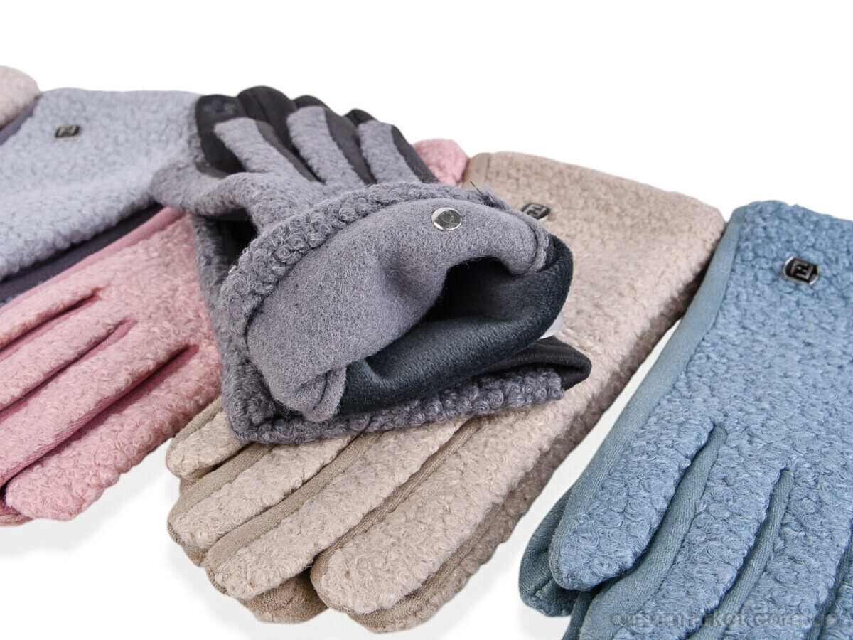 Купить Рукавички жіночі B18-31 (тедді-плюш) mix Number one мікс, фото 2
