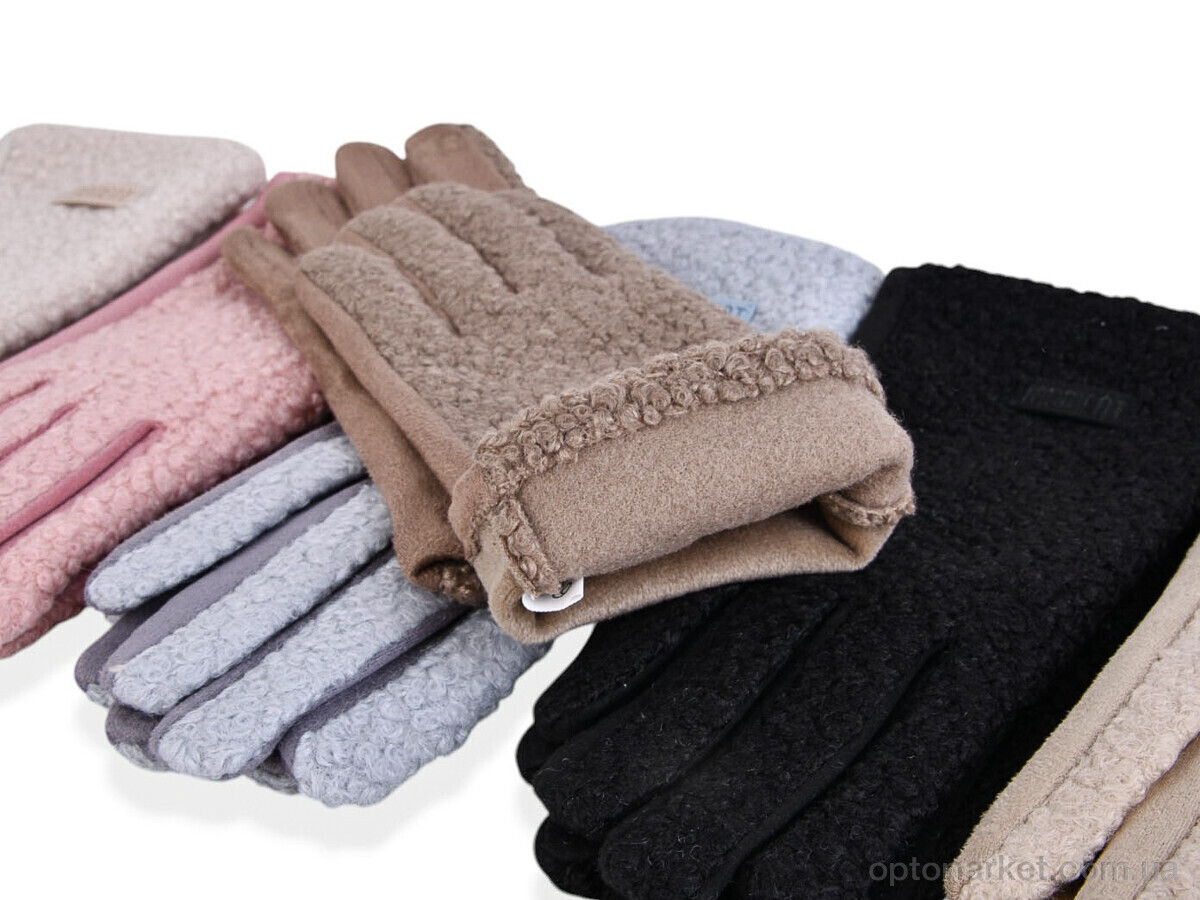 Купить Рукавички жіночі B18-65 (тедді-плюш) mix Number one мікс, фото 2