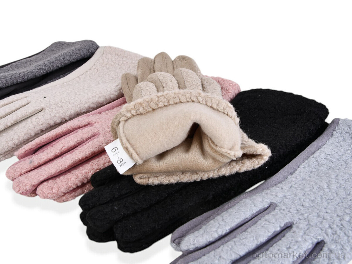 Купить Рукавички жіночі B18-71 (тедді-плюш) mix Number one мікс, фото 2