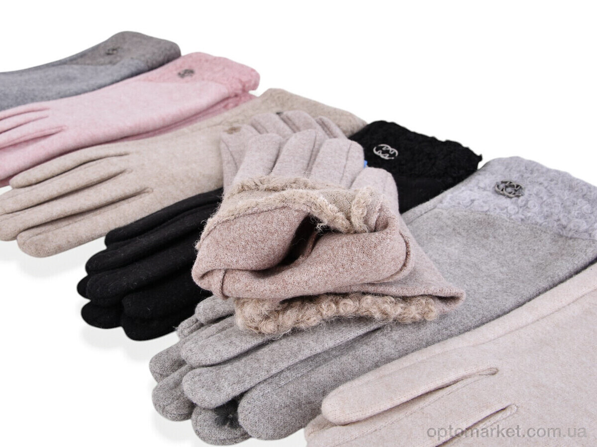 Купить Рукавички жіночі B32-31 (кашемір-тедді) mix Number one мікс, фото 2