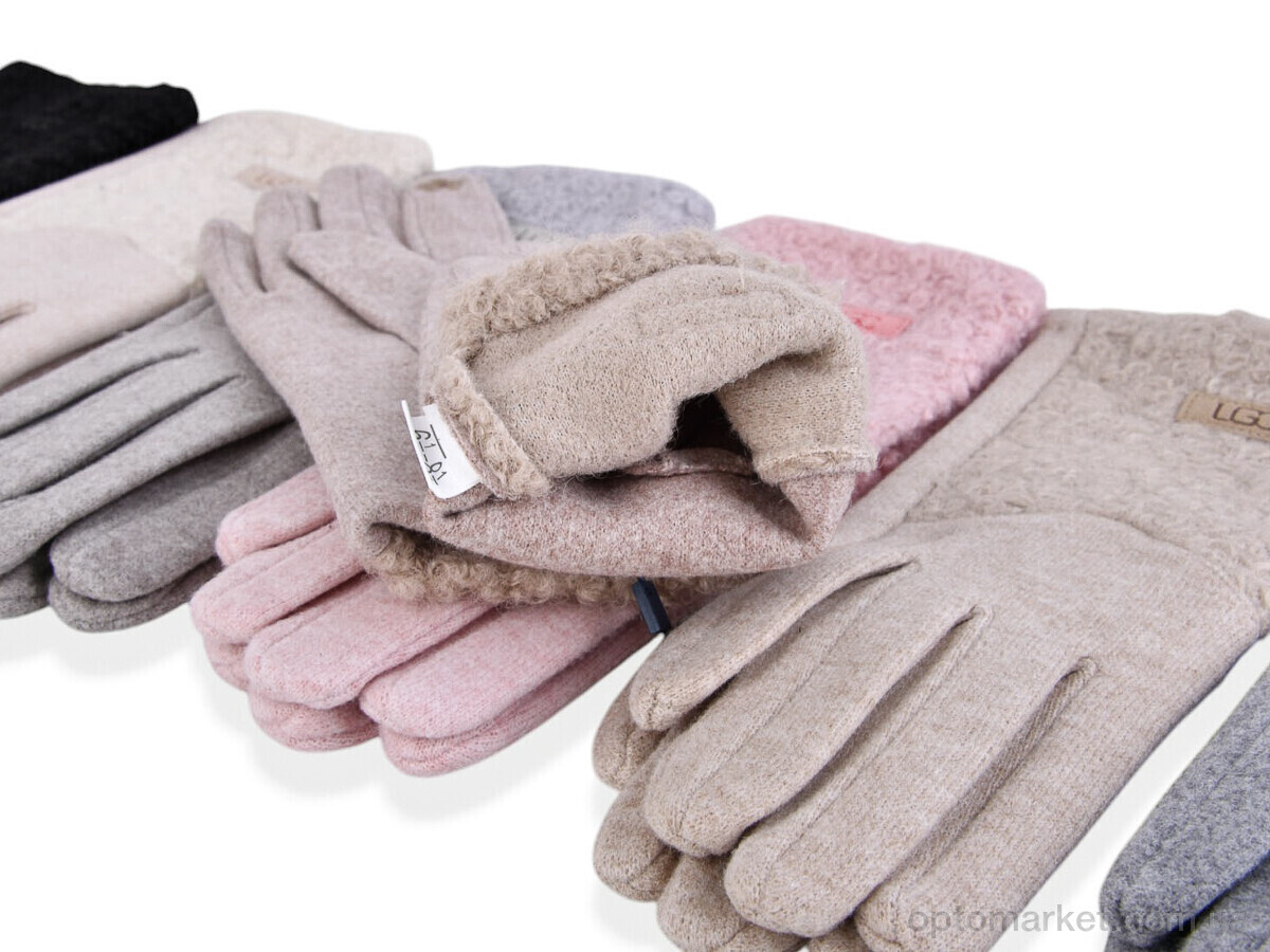 Купить Рукавички жіночі B32-39 (кашемір-тедді) mix Number one мікс, фото 2