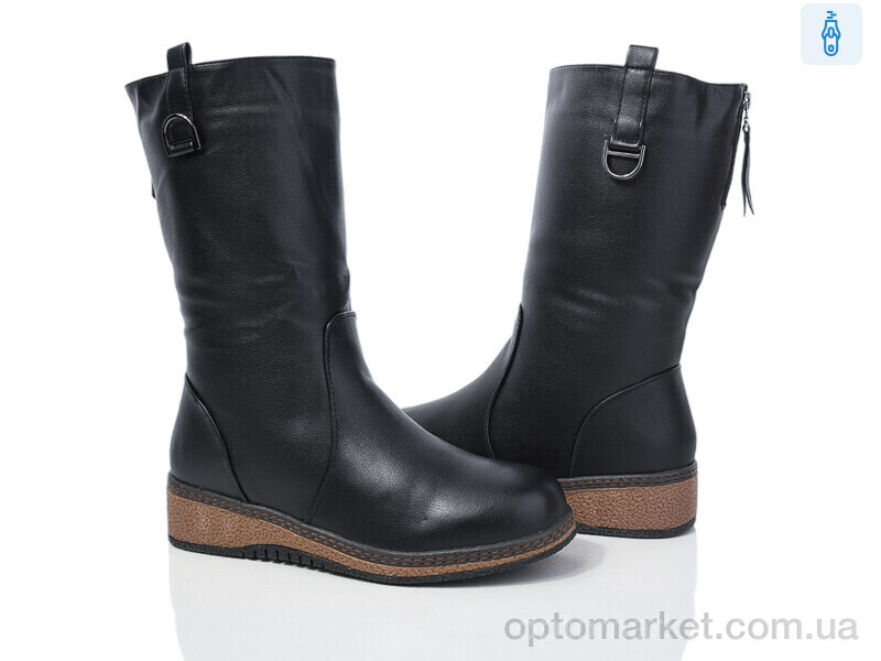 Купить Чоботи жіночі B41 батал Nayasitun чорний, фото 1