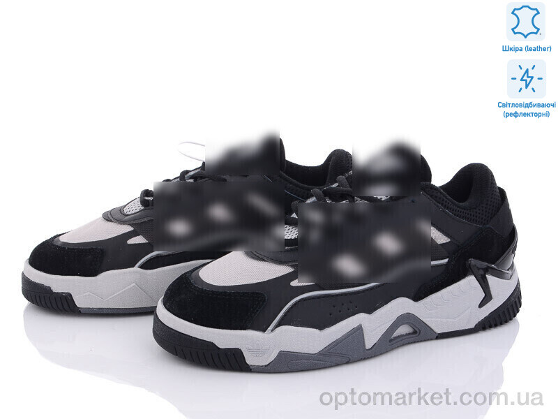 Купить Кросівки унісекс B575-7 світловідбивач A.idas чорний, фото 1