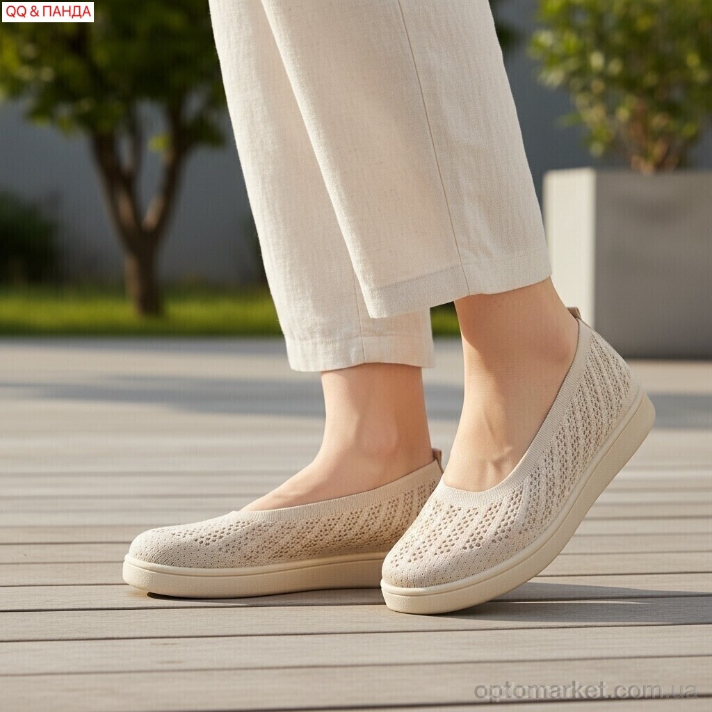 Купить Балетки жіночі B5862-1-2 QQ&Панда бежевий, фото 2