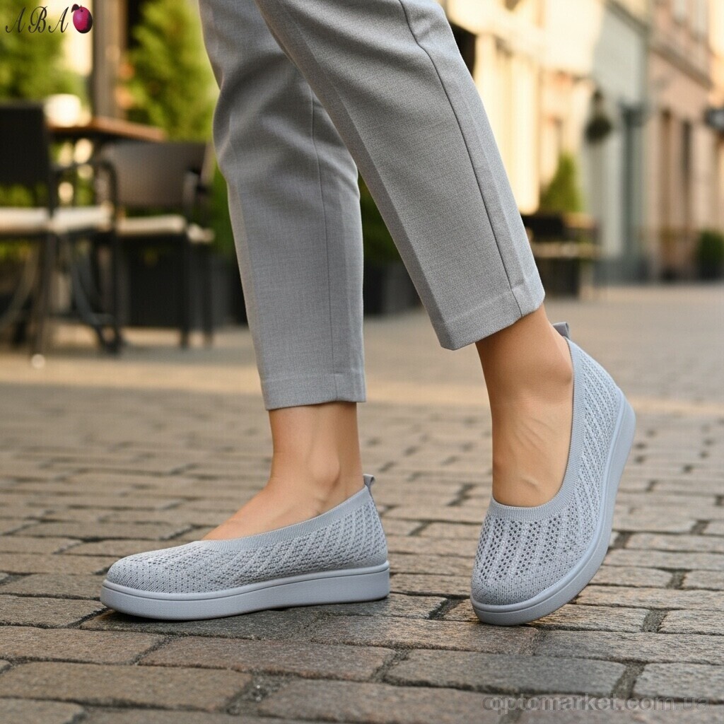 Купить Балетки жіночі B5862-1-5 Aba сірий, фото 2