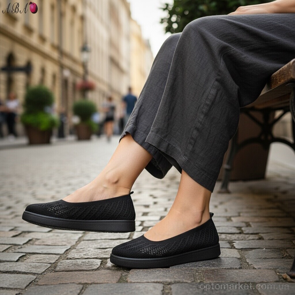 Купить Балетки жіночі B5862-1 Aba чорний, фото 2