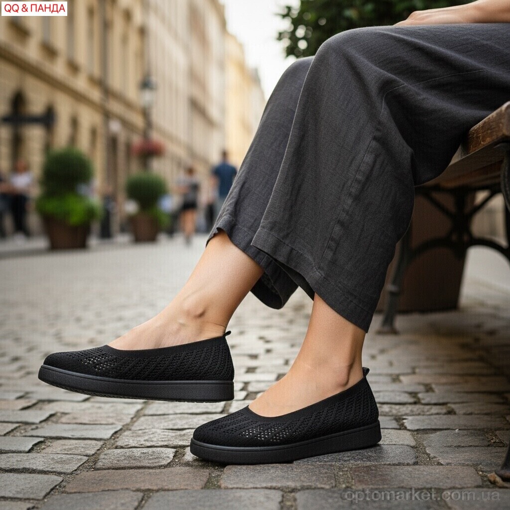 Купить Балетки жіночі B5862-1 QQ&Панда чорний, фото 2