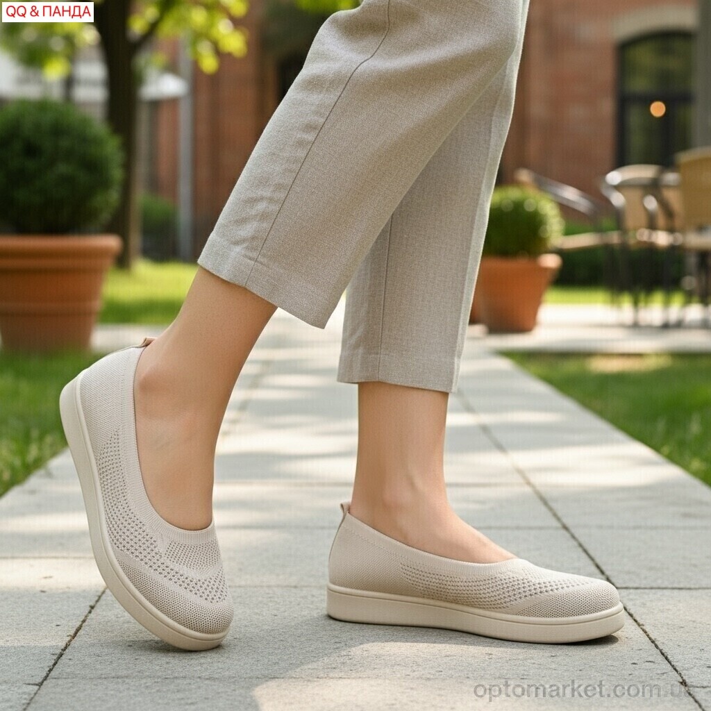 Купить Балетки жіночі B5863-1-2 QQ&Панда бежевий, фото 2