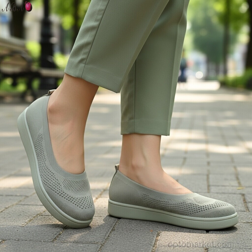 Купить Балетки жіночі B5863-1-3 Aba зелений, фото 2