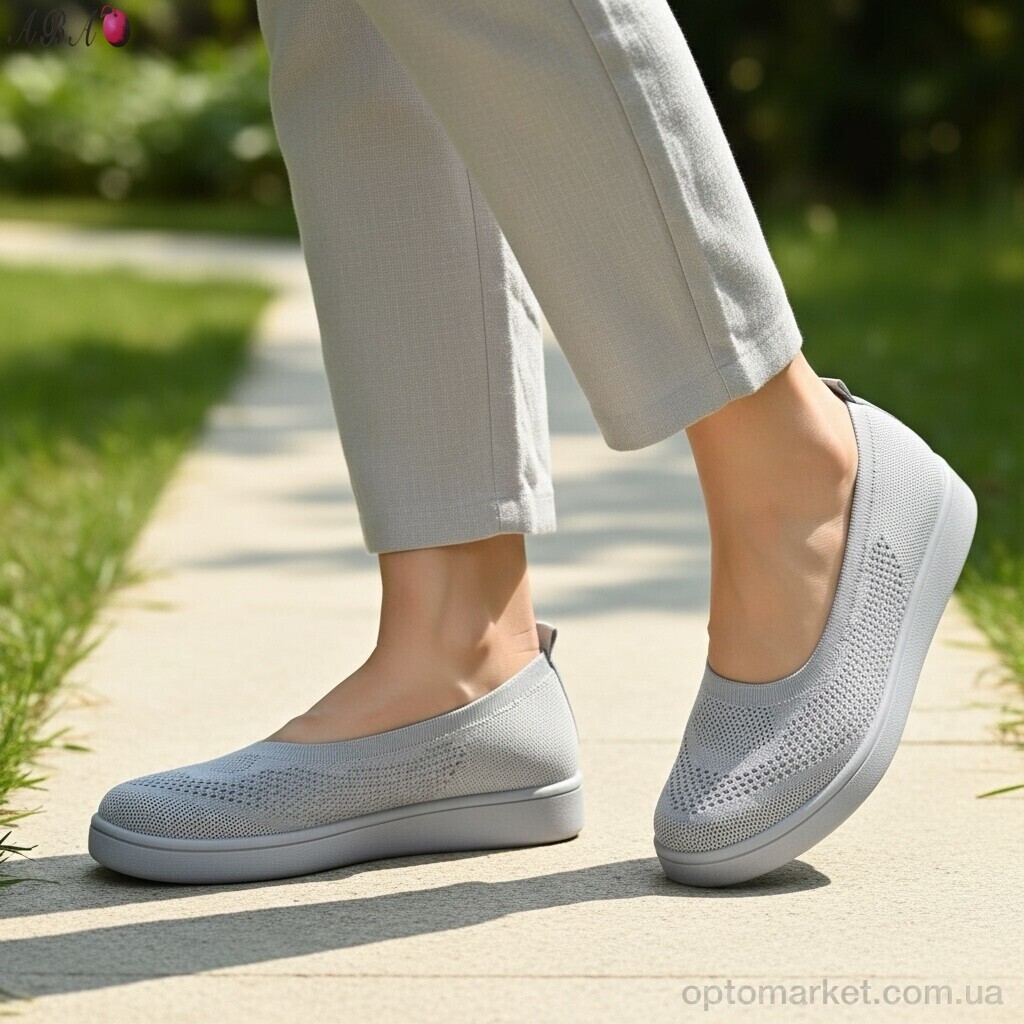 Купить Балетки жіночі B5863-1-5 Aba сірий, фото 2