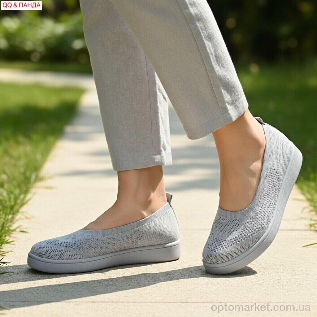 Купить Балетки жіночі B5863-1-5 QQ&Панда сірий, фото 2