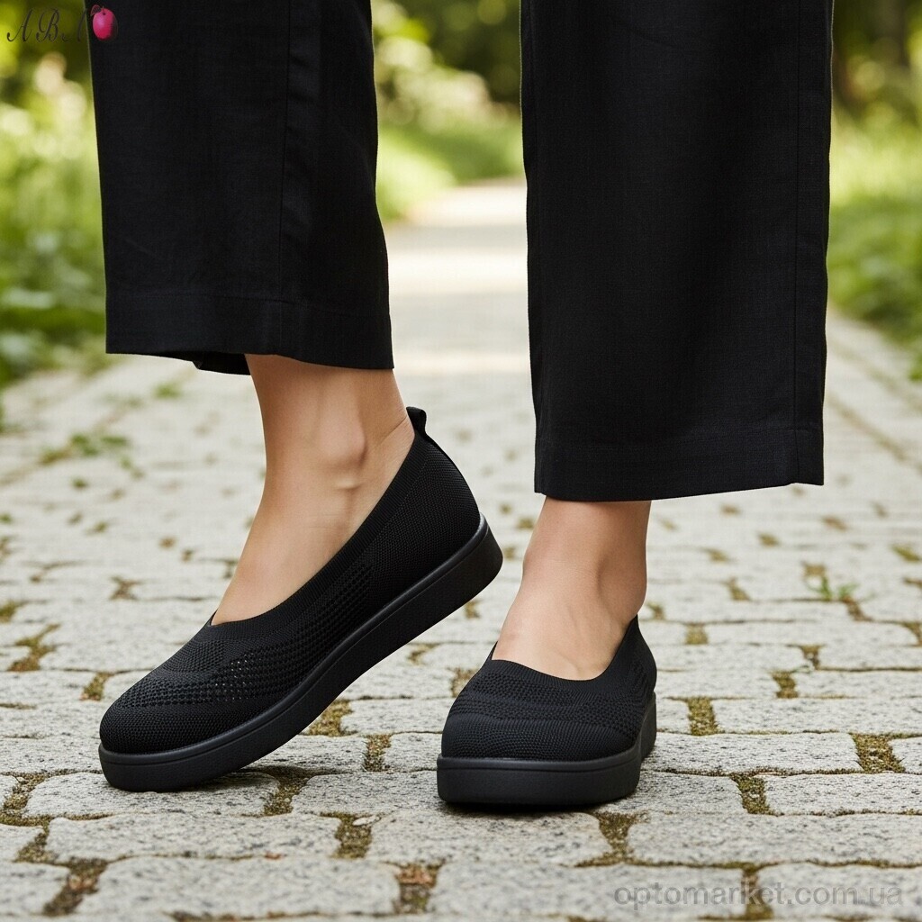 Купить Балетки жіночі B5863-1 Aba чорний, фото 3