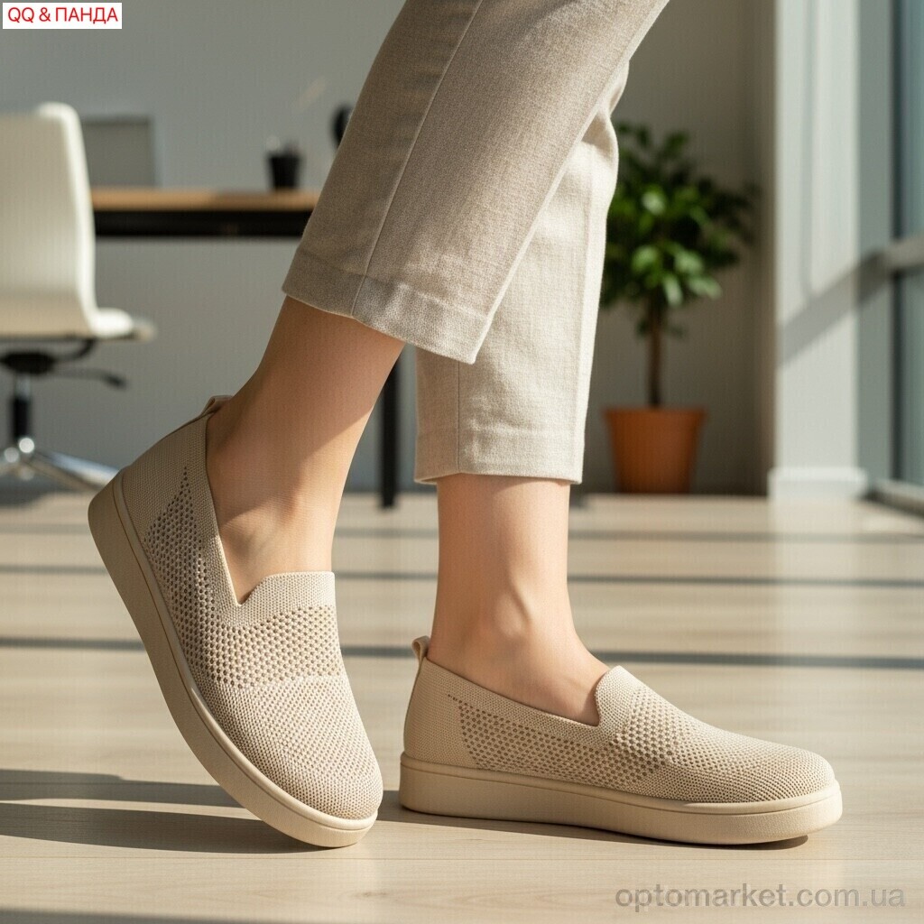 Купить Сліпони жіночі B5864-1-2 QQ&Панда бежевий, фото 2