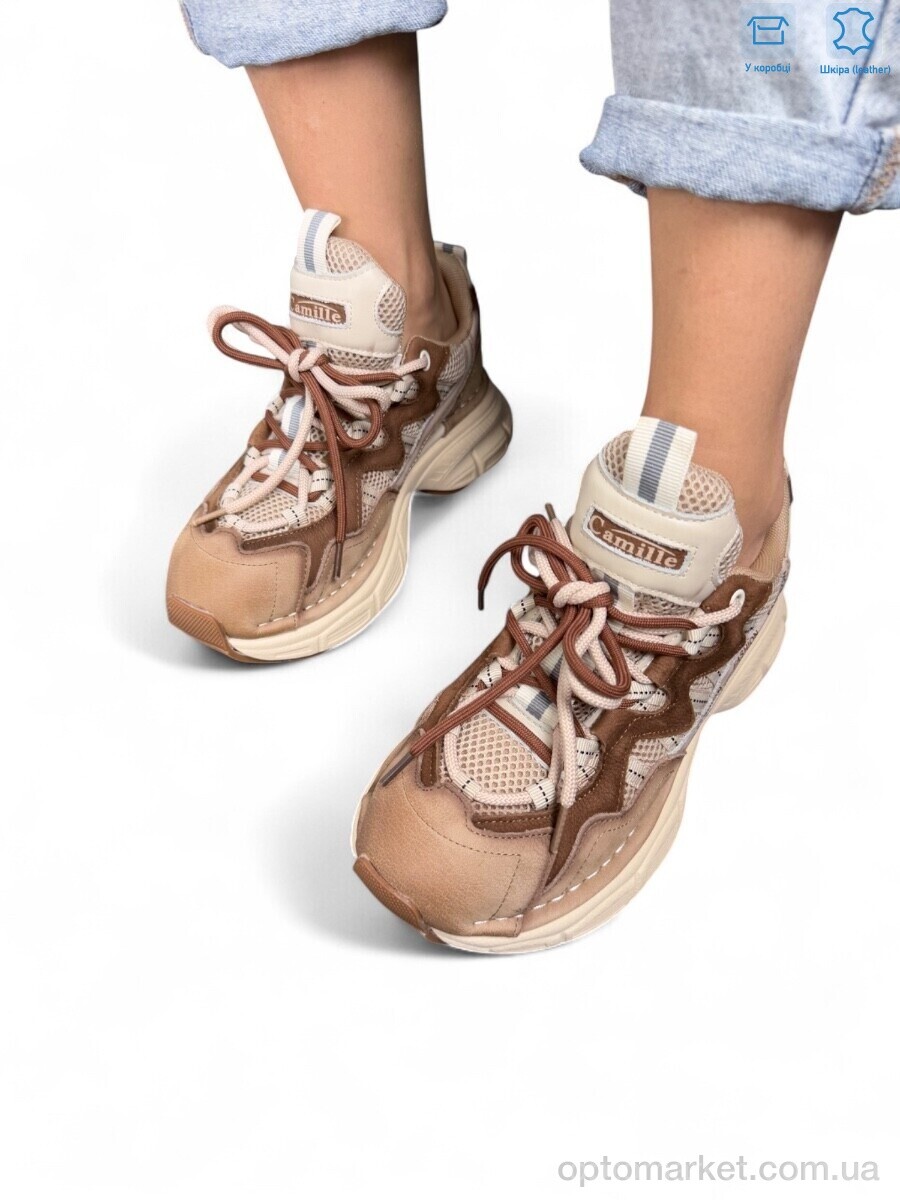 Купить Кросівки жіночі BA1002-1 l.brown Camille коричневий, фото 1