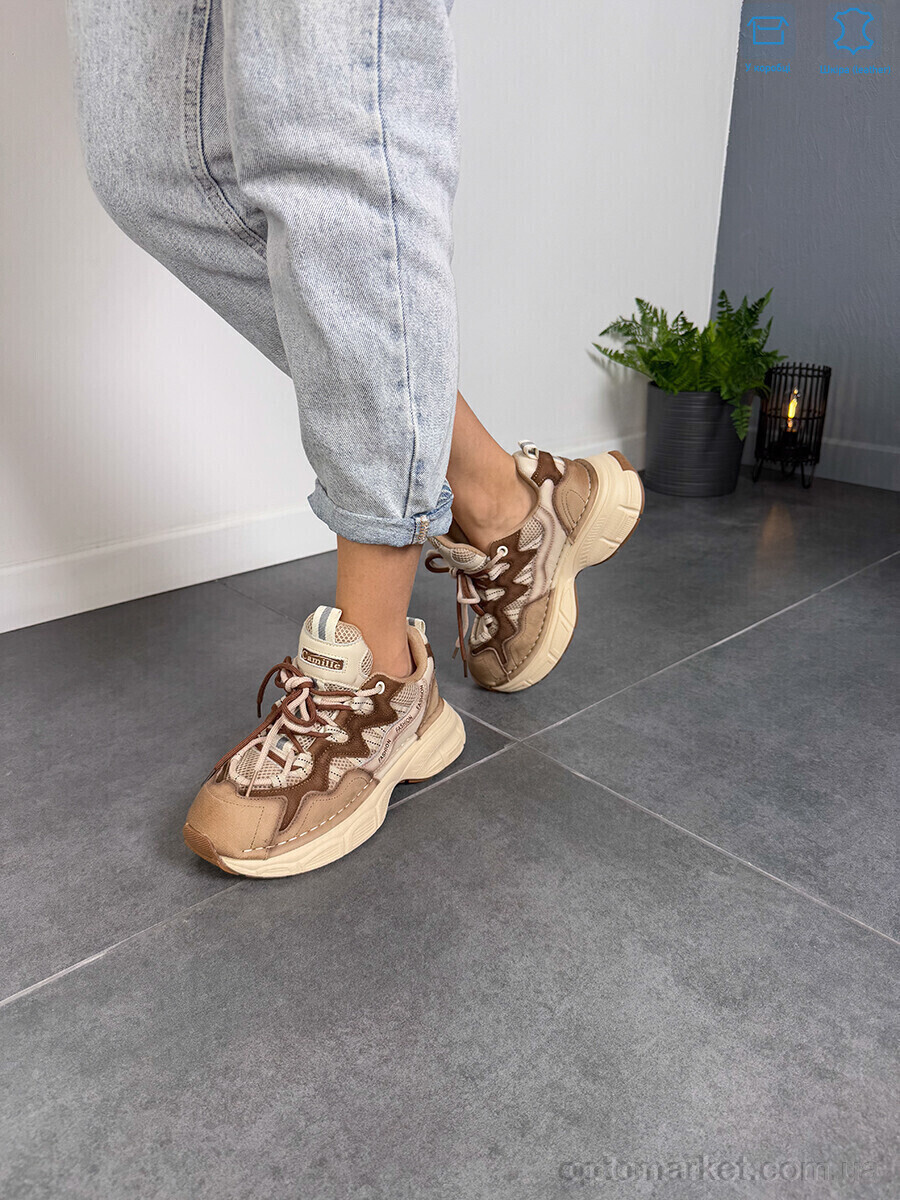 Купить Кросівки жіночі BA1002-1 l.brown Camille коричневий, фото 3