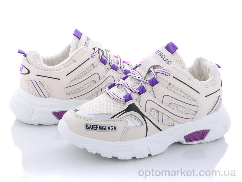 Купить Кросівки жіночі BAL190 бежево-фиолетовый Class Shoes бежевий, фото 1
