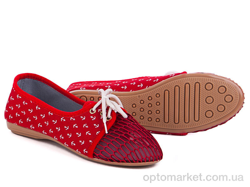 Купить Балетки жіночі Балетка сетка якорь красный Selena, фото 1