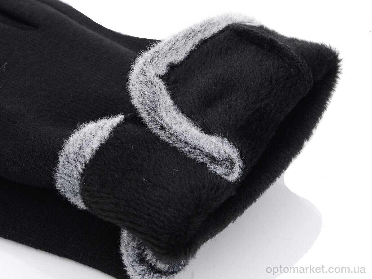 Купить Рукавички жіночі BDR01Ж трикотаж начіс Королева чорний, фото 3