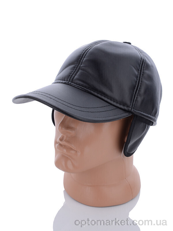 Купить Кепка чоловічі Бейсболка хутро екокожа Lider чорний, фото 1