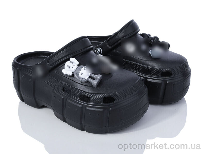 Купить Крокси жіночі C004-1 Comfort чорний, фото 1