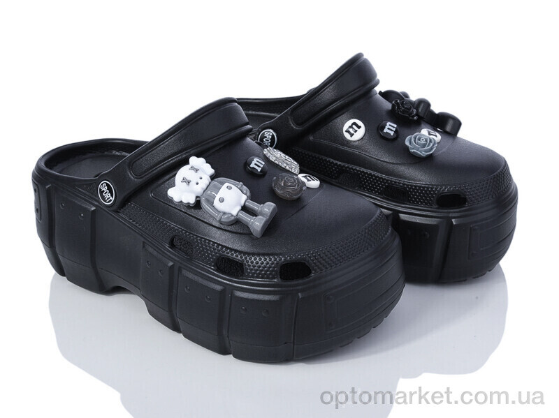 Купить Крокси жіночі C004-1 Comfort чорний, фото 2