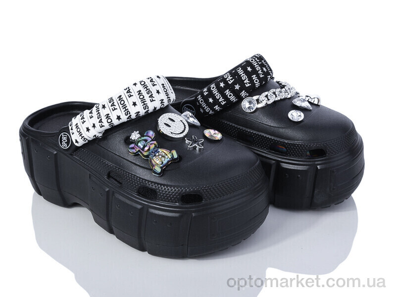 Купить Крокси жіночі C005-1 Comfort чорний, фото 1