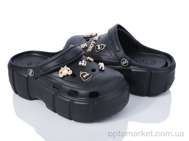 Купить Крокси жіночі C009-1 Comfort чорний, фото 1
