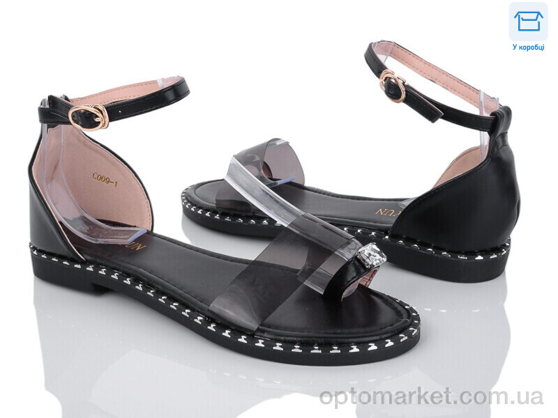 Купить Босоніжки жіночі C009-1 Fuguiyun чорний, фото 1