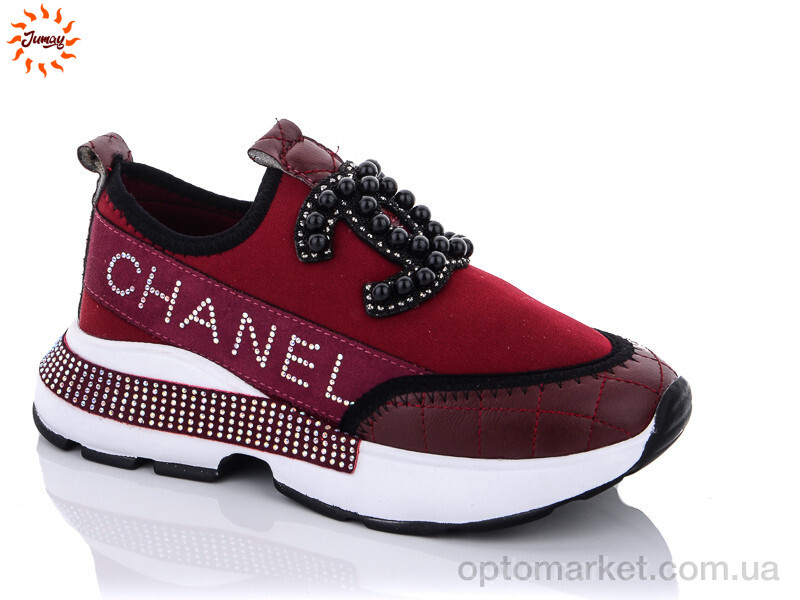 Купить Кросівки жіночі Chanel жемчуг стразы бордо. Jumay бордовий, фото 1
