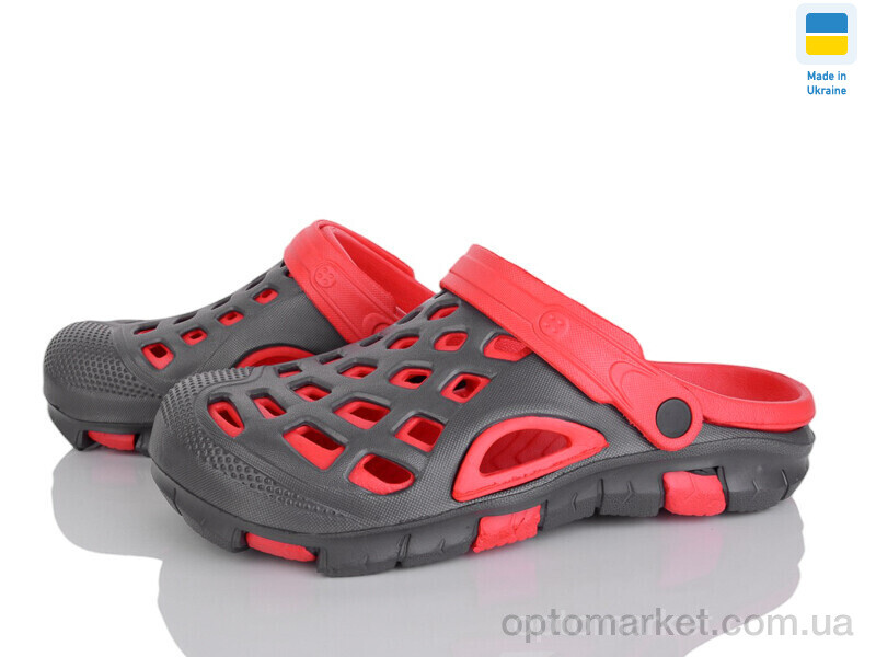 Купить Крокси чоловічі Cross М308 сіро-червоний Cross сірий, фото 1