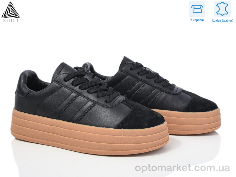 Купить Кросівки жіночі CX1570-1 шкіра піна Stilli чорний, фото 1